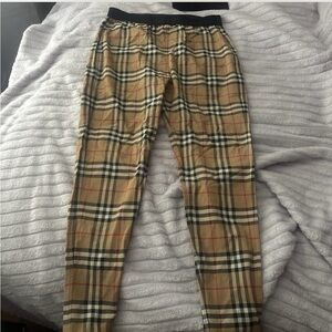 Burberry Beige Checkered Joggers
